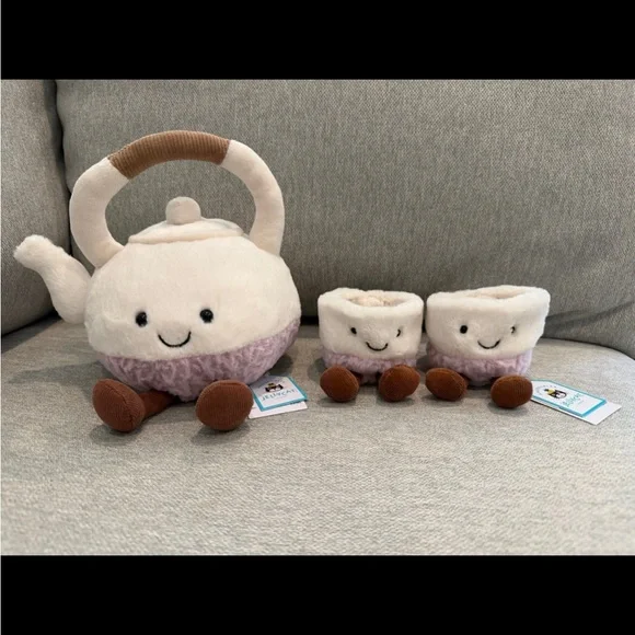 Jellycat Shanghai exclusive titia teapot and sip slurp teacups set BNWT
